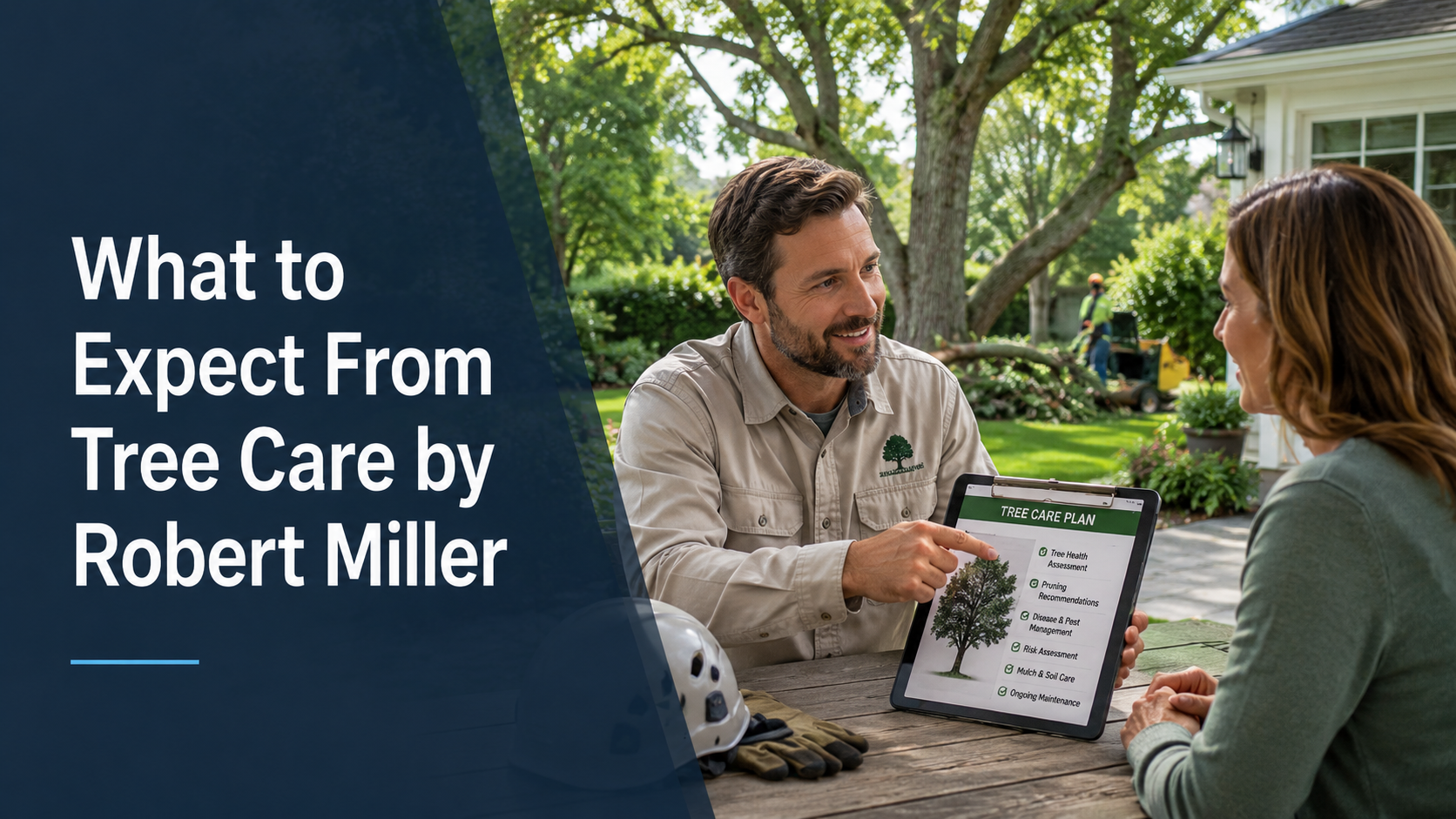 Tree care consultation in the yard