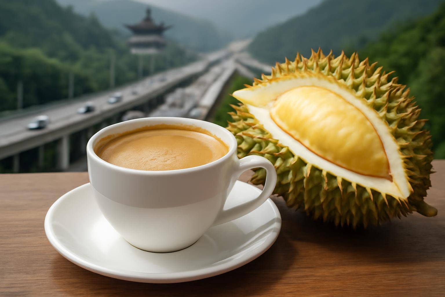 A Cup of Fresh Durian Coffee: The New Shu Road Comes to Life
