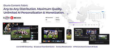 Eluvio Showcases New Advanced Features in Global Broadcast Fabric for Zero-Copy Broadcast Distribution, D2C OTT Streaming & Monetization, and Inline AI Video Intelligence at IBC 2026