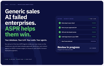 ASPR AI Launches Private Sales Agent Studio With Forward Deployed Engineers and 50+ Language Meeting Notetakers