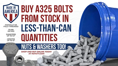 Huyett Expands into the Structural Steel Fastener Market with USA-Made A325 Bolts and More